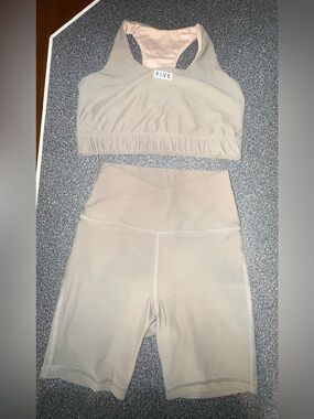 Five the Label Tan Dance Set Bra Top Size Adult Medium & Shorts Size Adult Small